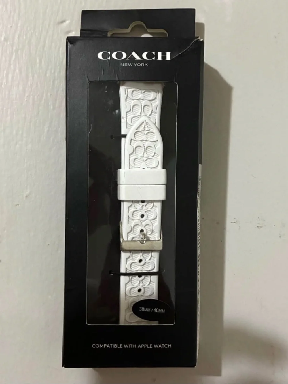 Coach White Smartwatch with Embossed Silicone Band